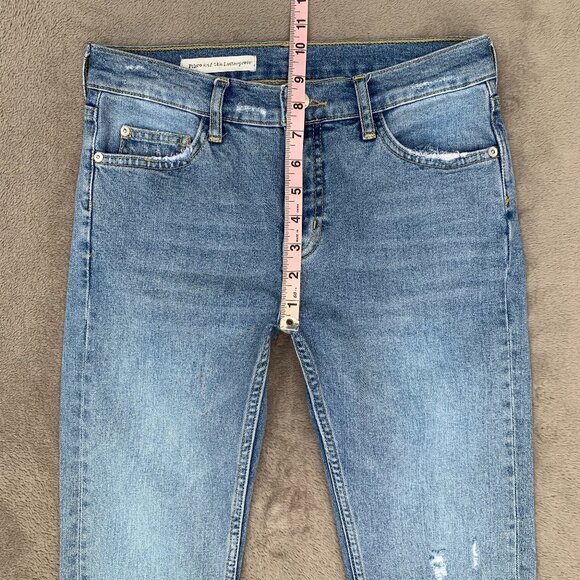 Pilcro and the Letterpress Side Velvet Lace Up Mid Rise Straight Leg Jeans Sz 26 - Picture 12 of 15